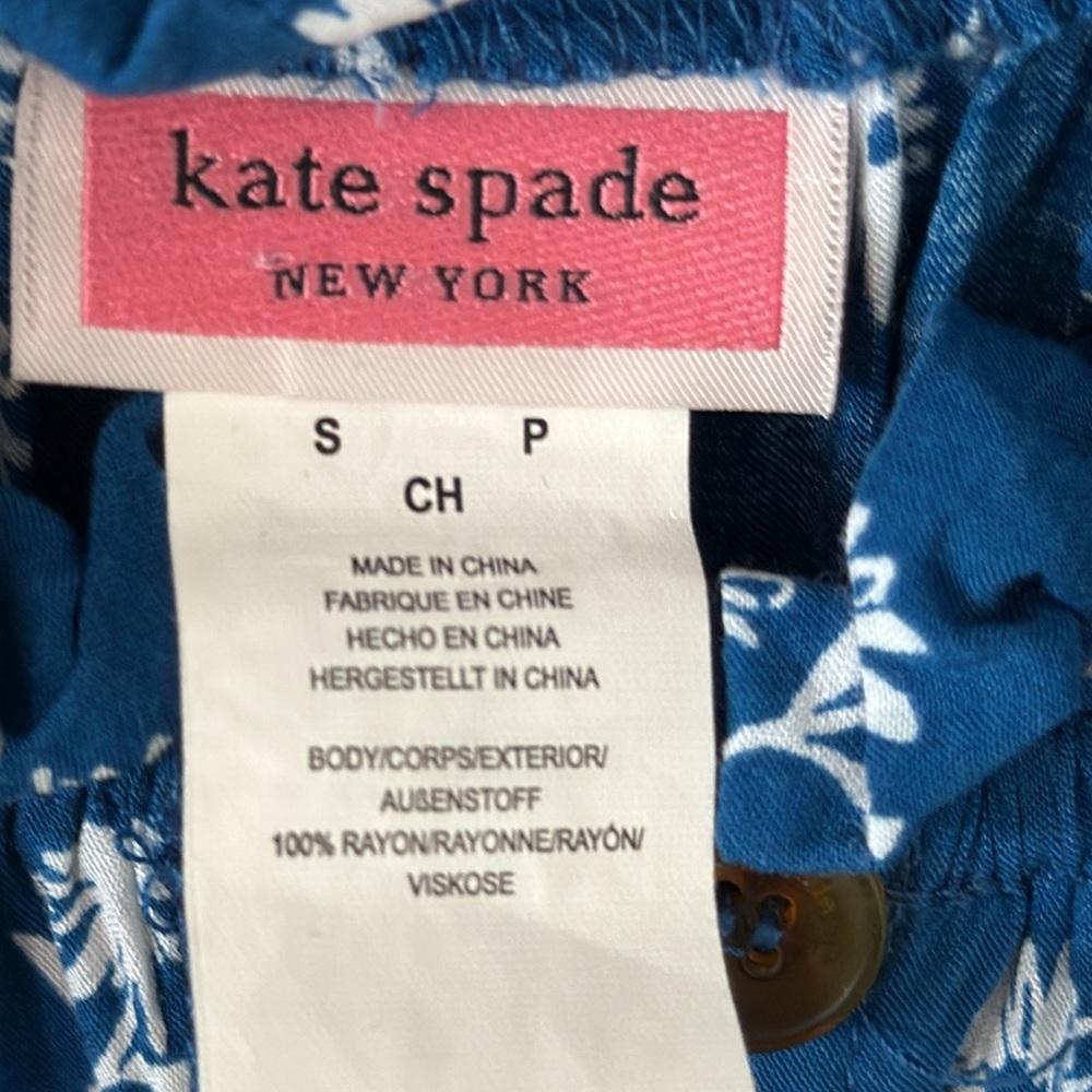 Kate Spade Blue Macaw Romper, Floral off the Shoulder. Size Small. Fits XS-M - Picture 5 of 6